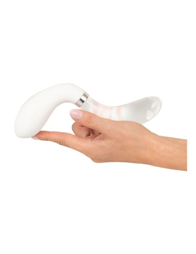 Orion Glass Vibrator 2 - Уникальный стеклянный вибратор, 8.5х3.4 см (белый)